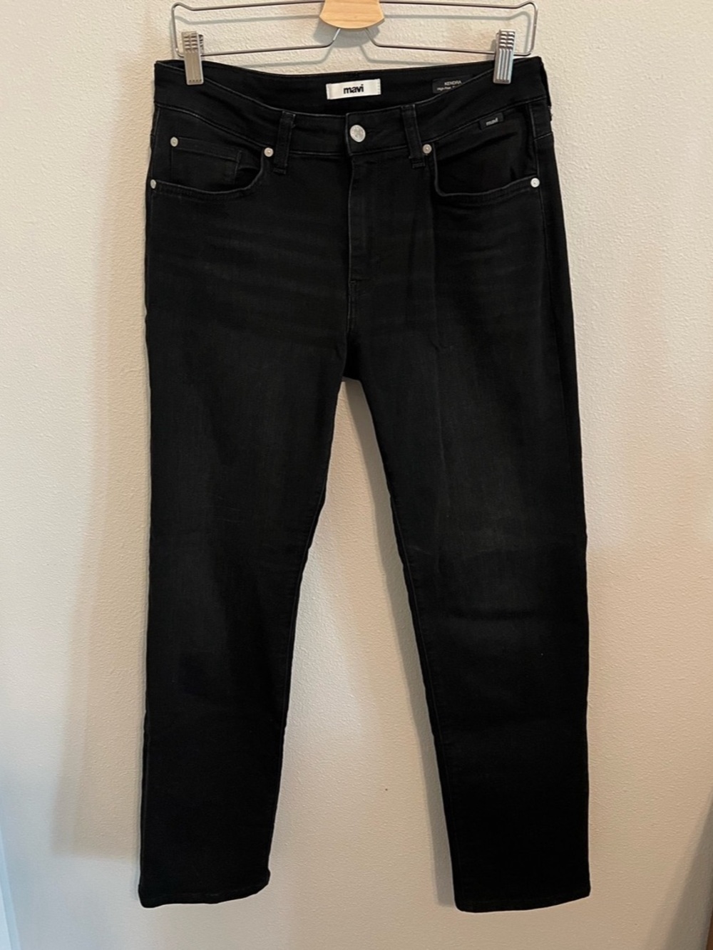mavi Kendra High-Rise Straight Leg Black High-Rise Jeans 29